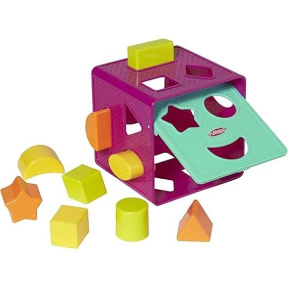 Form Fitter Shape Sorter Matching Activity Cube Toy with 9 Shapes for Toddlers - Picture 8 of 8